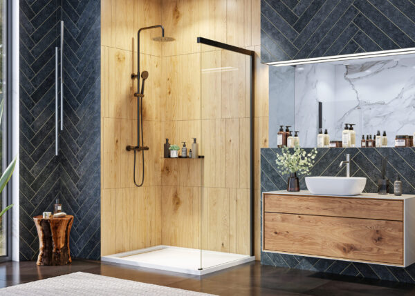 WELLNESS BLACK F1 100 - pevná stěna do kombinace