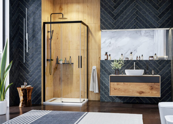 WELLNESS BLACK R14 100x80 - sprchový kout