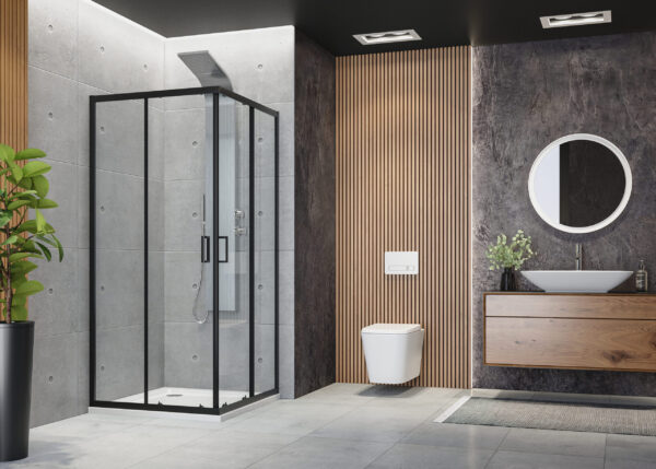 ABILITY BLACK A4 80x80 (Číre) - sprchový kout