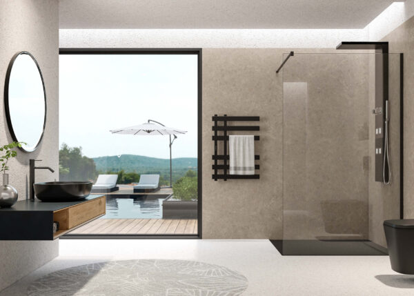 OPEN BLACK F1 80 - walk-in pevné sklo
